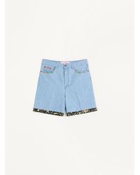 Valentino - Bermuda Shorts With Floral Print Hem - Lyst