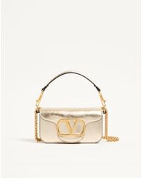 Valentino Garavani - Small Locò Metallic Calfskin Shoulder Bag - Lyst