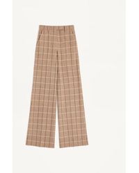 Valentino - ウィンドウペンチェックパターン ウール パンツ 女性 ベージュ/ボルドー/アイボリー 38s - Lyst