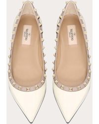 valentino rockstud flats white