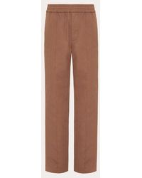 Valentino - Stretch Cotton Canvas Trousers With Rubberised V Detail - Lyst