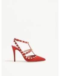 Valentino Garavani - Rockstud Suede Pumps 100Mm 34.5 - Lyst