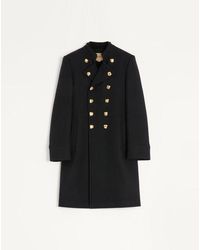 Valentino - ヴァレンティノ ダブルウール ダブルブレスト コート おとこ ブラック - Lyst