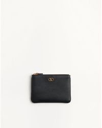 Valentino Garavani - Vlogo Signature Grainy Calfskin Clutch Bag - Lyst