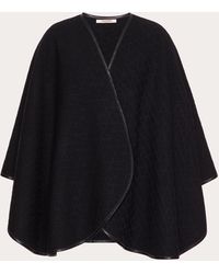 Valentino Garavani - Toile Iconographe Wool Poncho With Leather Trim - Lyst