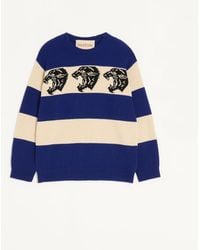 Valentino - Wool Jumper With Jacquard Panther Pattern - Lyst