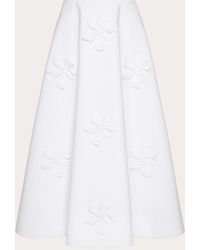 Valentino - Embroidered Compact Popeline Midi Skirt - Lyst