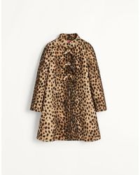 Valentino - Mantel Aus Wollstoff Mit Jaguar-Punktendruck Frau - Lyst