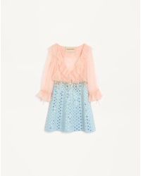 Valentino - Embroidered Crepe Couture Short Dress - Lyst