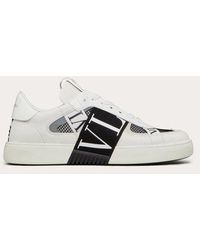 Valentino Garavani - Vl7n Low-top Sneakers In Calfskin And Mesh Fabric With Bands - Lyst