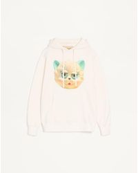 Valentino - Cotton Hooded Sweatshirt With Le Chat De La Maison Print - Lyst