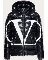 Valentino Moncler Vlogo Lacquered Nylon Padded Jacket - Black
