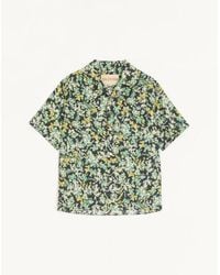 Valentino - Cotton Poplin Bowling Shirt With Papier Floral Print - Lyst