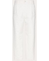 Valentino - Cotton Canvas Trousers With Toile Iconographe Pattern - Lyst