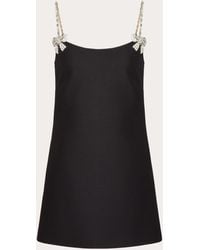 Valentino - Embroidered Crepe Couture Short Dress - Lyst