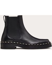 Valentino Garavani - M-way Rockstud Ankle Boot In Calfskin Leather - Lyst