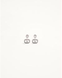 Valentino Garavani - Ovalette Metal And Swarovski Crystal Earrings - Lyst