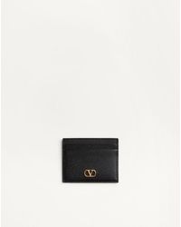 Valentino Garavani - Vlogo Signature Grainy Calfskin Card Holder - Lyst