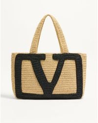 Valentino Garavani - Viva Superstar Large Raffia Shopping Bag - Lyst