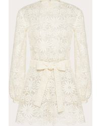 Valentino Organza Rebrodé Playsuit - White