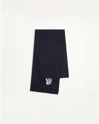 Valentino Garavani - Vg Wool Scarf With Embroidery - Lyst