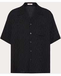 Valentino - Silk Bowling Shirt With Toile Iconographe Pattern - Lyst