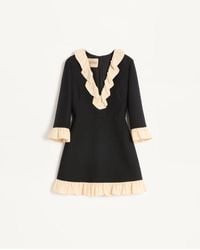Valentino - クレープクチュール ショートドレス 女性 ブラック/バーチ - Lyst
