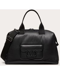 Valentino Garavani - Noir Travel Bag In Nappa Leather - Lyst