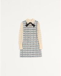 Valentino - Tweed Paillettes Embroidered Short Dress - Lyst