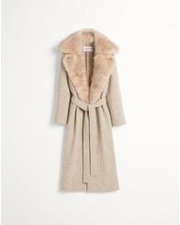 Valentino - テクスチャードコート コート 女性 キャメル/アイボリー - Lyst