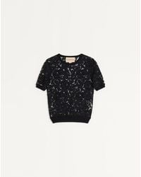 Valentino - Cotton And Lace Top - Lyst