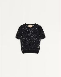 Valentino - Suéter De Encaje Y Algodón Mujer - Lyst