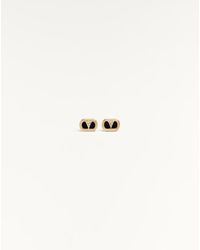 Valentino Garavani - Boucles D'Oreilles Ovalette En Métal Orné D'Émail Et De Cristaux Homme - Lyst