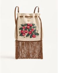 Valentino Garavani - Nellcôte Alice Embroidered Bag With Fringes - Lyst