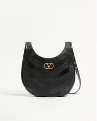 Valentino Garavani - Hoboho Kleine Hobo-Bag Aus Nappaleder Mit Chevron-Muster. Frau - Lyst
