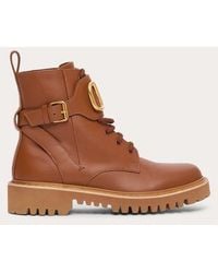 Valentino Garavani - Vlogo Signature Calfskin Combat Boot 35mm - Lyst