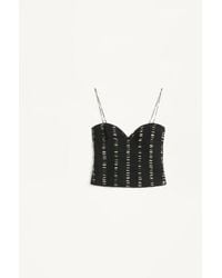 Valentino - プリュスドゥポワ プリント シフォントップ 女性 ブラック/バーチ - Lyst