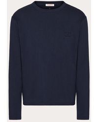 Valentino - Long-sleeve Cotton T-shirt With Vlogo Signature Patch - Lyst