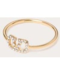 Valentino Garavani - Vlogo Signature Metal And Swarovski Crystal Ring - Lyst