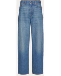 Valentino - Medium Blue Denim Trousers - Lyst