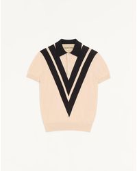 Valentino - Cotton Polo Shirt With Inlaid V - Lyst