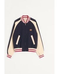 Valentino - Wool And Cotton Bomber Jacket With Vlogo And Le Le Chat De La Maison Patch - Lyst