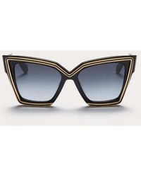Valentino - V - grace occhiale cat-eye oversize in acetato con dettagli in titanio - Lyst