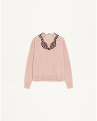 Valentino - Cashmere Jumper With Lace - Lyst