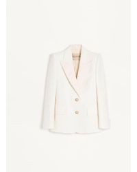 Valentino - Diagonal Cotton Linen Jacket - Lyst