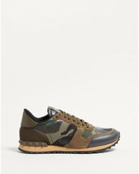 Valentino Garavani - Mesh Fabric Camouflage Rockrunner Sneaker - Lyst