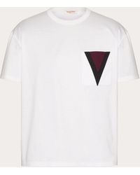 Valentino - Cotton T-shirt With Inlaid V Detail - Lyst