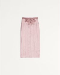 Valentino - Satin Midi Skirt - Lyst