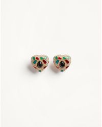 Valentino Garavani - Coeur Royal Metal, Enamel And Swarovski Crystal Earrings - Lyst