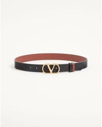 Valentino Garavani - Vlogo Signature Reversible Shiny Calfskin Belt - Lyst